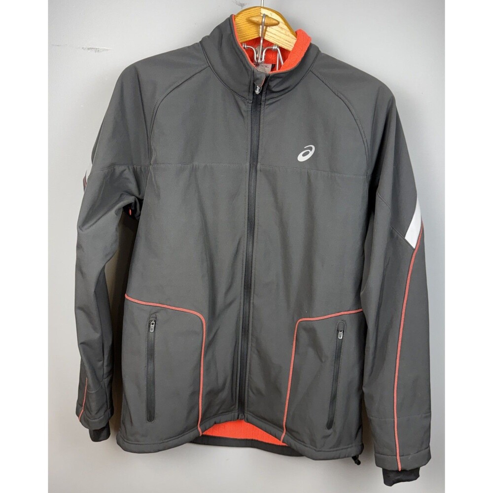 Asics Men's Ultra Waterproof Running Jacket with Reflector Strip, Dark Grey, L
